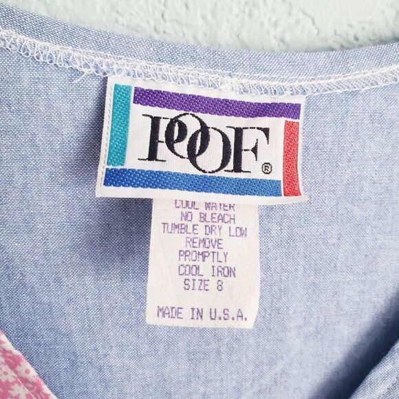 Vintage Blue and Pink Asymmetrical Sundress - Picture 5 of 7